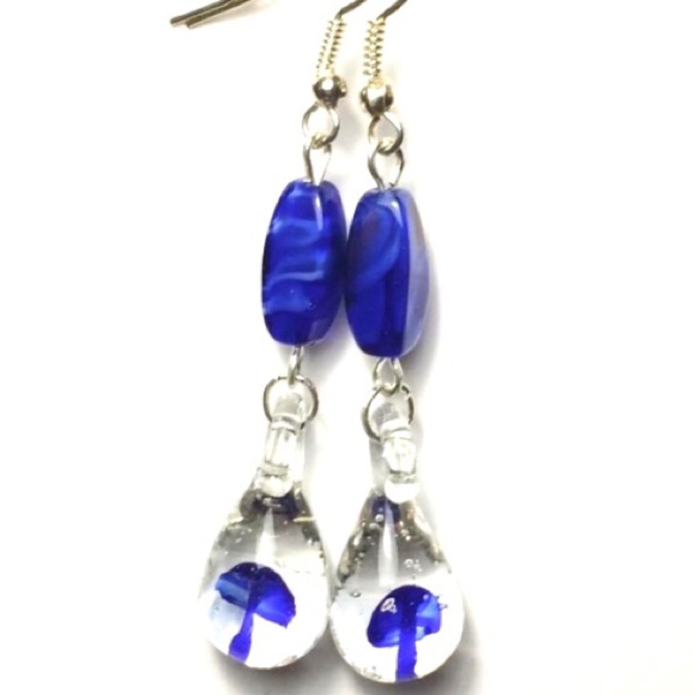 Unique Glass Mushroom Earrings